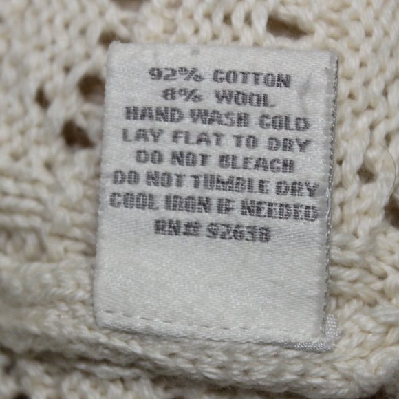 ⬇️$20 Fossil Cream Crochet  Lace Short Sleeve Cardigan - Picture 11 of 13